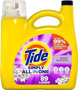 Tide Simply Clean & Fresh Liquid Laundry Detergent, Berry Blossom, 89 loads, 117 fl oz