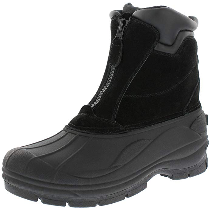 Woodstock Men's Brock Zip Up Waterproof Comfortable Extra Warmth Winter-Ready Leather Boot