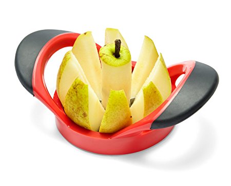 Apple Peeler Corer Slicer— Stainless Steel — Corer, Slicer, Cutter Fruit Knife — Peels Apples, Pears and Other Fruits Quickly and Easily — Ergonomic Slip Resistant Handles