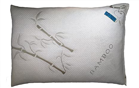 Five Diamond Collection Washable Bamboo Covered Shredded Memory Foam Queen Pillow, Made in USA