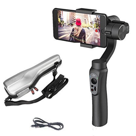 Zhiyun Smooth Q 3-Axis Handheld Gimbal Stabilizer without Counterweight a Maximum Payload of 220g for iPhone X 8 7 Plus 6 / Huawei / Samsung and other Android Smartphone (Black)
