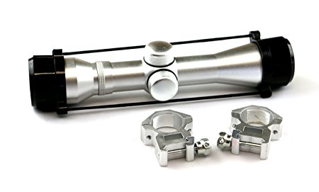 4X30 Silver Finish Pistol, Shotgun, Rifle Scope With Mounts by Golden Eye Tactical