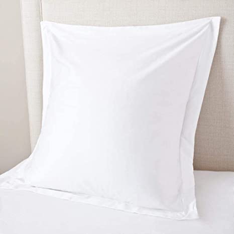 European Square Pillow Shams Set Of 2 White 600 Thread Count 100% Egyptian Cotton Pack Of 2 Euro 26X26 White Pillow Shams Cushion Cover, Cases Decorative Pillow Covers (White ,European 26 x 26)