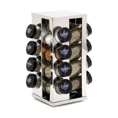 Kamenstein Heritage 16-Jar Revolving Countertop Spice Rack with Free Spice Refills for 5 Years