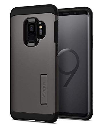 Spigen Galaxy S9 Case [Tough Armor] Reinforced Kickstand Heavy Duty Protection Air Cushion Technology Galaxy S9 Cover - 592CS22845 [Gunmetal]