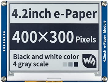 Waveshare 4.2inch E-Ink Display Module Communicating via SPI Interface 400x300 Resolution E-Paper with Embedded Controller for Raspberry Pi