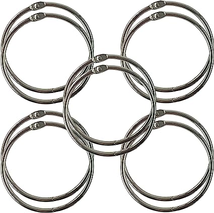 Clipco Book Rings Extra Large 3-Inch Nickel Plated (10-Pack)
