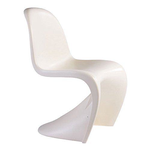 Mod Made Mid Century Modern Molded Plastic S-Shape Chair Dining Chair, White
