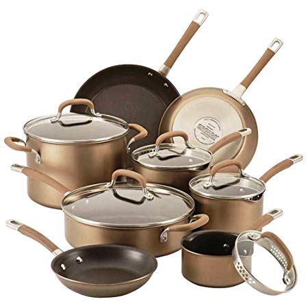 Circulon Premier Professional Nonstick 13-piece Cookware Set | Richly Colored Bronze Exterior