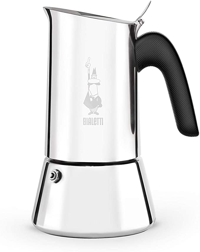 Bialetti New Venus Caffettiera in Acciaio Inox, Non Adatta all'Induzione, Argento, 2 Tazze