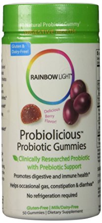 Rainbow Light Probiolicious Gummies, Natural Berry Flavor, 50 Count (Pack of 2)