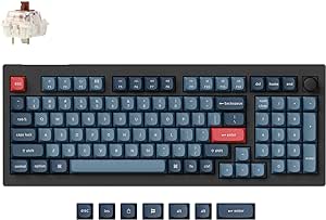 Keychron V5 Max Custom Wireless Mechanical Gaming Keyboard with Number Pad, 96% Layout QMK/VIA 2.4 GHz/Bluetooth 5.1/Wired, RGB Backlit Hot-Swappable Gateron Brown Switch for Mac Windows Linux