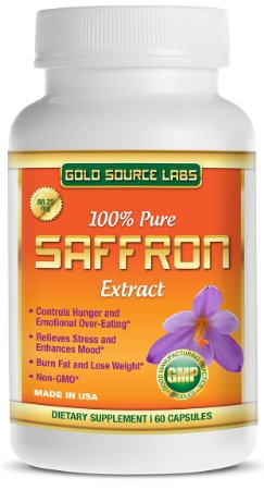 100% Pure Saffron Extract - Premium Appetite Suppressant and Weight Loss Supplement - All Natural Saffron Extract Contains 88.25mg Standardized Non-GMO Saffron - 60 Capsules, Full One Month Supply