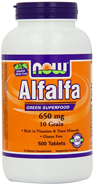 Now Foods Alfalfa 10 Grain, 650 mg , 500 Tablets