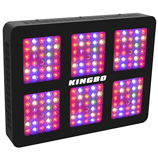 KINGBO Dual Optical Lens-Series 900W LED Grow Light Full Spectrum for Indoor Plants VEG and Bloom（Two Switch, 12-Bands）