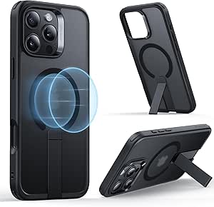 ESR for iPhone 16 Pro Case with Kickstand, Compatible with MagSafe, Magnetic Case for iPhone 16 Pro, Fully Adjustable Flickstand, Military-Grade Shockproof Case, Boost Series Frosted Black