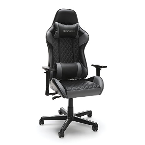 RESPAWN-100 Racing Style Gaming Chair - Reclining Ergonomic Leather Chair, Office or Gaming Chair (RSP-100-GRY)