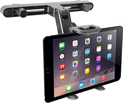 Macally Adjustable Car Seat Headrest Mount and Holder for Apple iPad Air/Mini, Samsung Galaxy Tab, Kindle Fire, Nintendo Switch, and 7" to 10" Tablets (HRMOUNT)