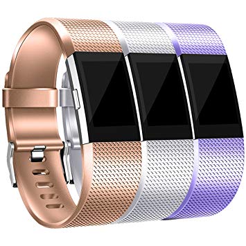 Maledan Replacement Bands for Fitbit Charge 2, 3 Pack