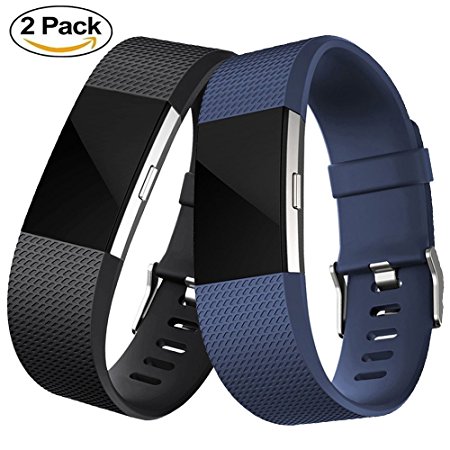 Tobfit Fitbit Charge 2 Bands, Soft Material Classic / Special Edition Fitbit Charge 2 Accessories Wristbands for Fitbit Charge 2 HR, Multi Color, Small / Large
