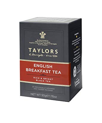 Taylors of Harrogate English Breakfast Tea 20 Wrapped & Tagged Tea Bags