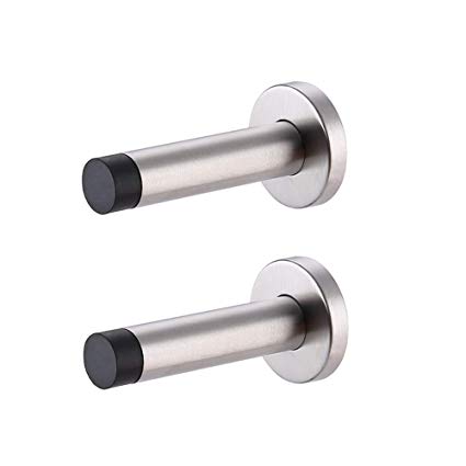 KES SUS 304 Stainless Steel Safety Door Stop Metal Door Holder Doorstop Contemporary Style Heavy Duty Brushed Finish 2 Pack, HDS209-2-P2