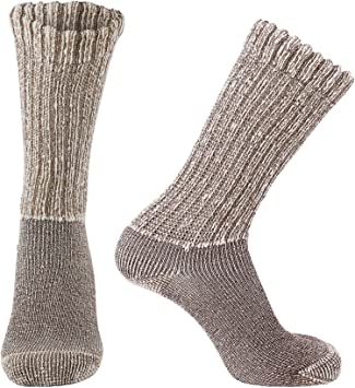 Doctor's Choice Wool Diabetic Socks for Men Size 10-13, Warm, Thermal, Non Binding, Large, Brown, 1 Pair