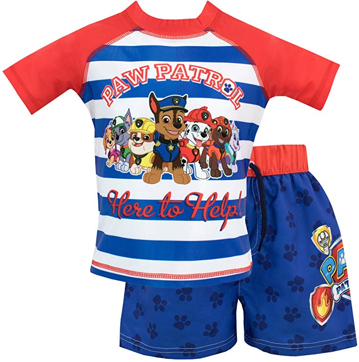 Paw Patrol Boys' Chase Marshall & Group Two Piece Swim Set