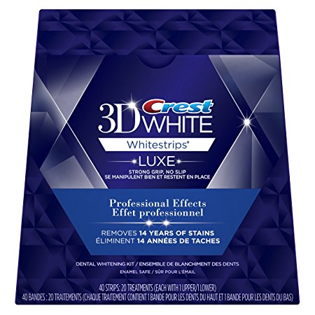 Crest 3D White Professional Effects Whitestrips Dental Whitening Kit, 20 Treatments