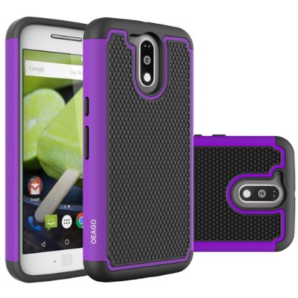 Moto G4 Case, Moto G4 Plus Case - OEAGO [Shockproof] [Impact Protection] Hybrid Dual Layer Defender Protective Case Cover for Motorola Moto G4 / G4 Plus (Moto G Plus, 4th Gen) - Purple