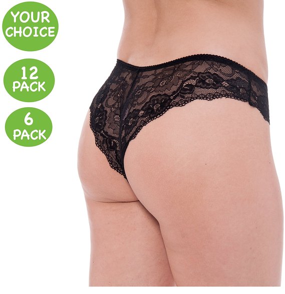 6 or 12 Pack Soft Lace Bikini Panties Sexy Lace Cheeky Hipster Panties Underwear