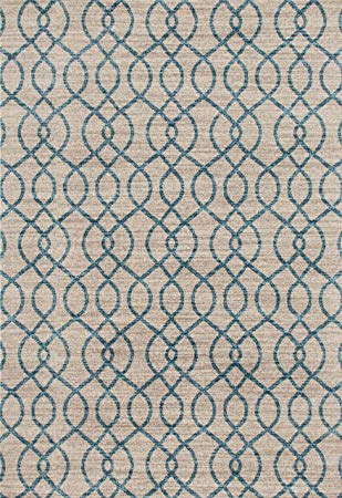 Modern Trellis Soft Blue 5'3" x 7'3" Area Rug