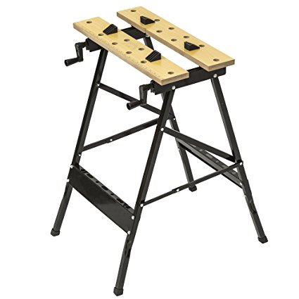 TecTake Clamp Workbench Folding Workmate Garage Steel Drawer Table