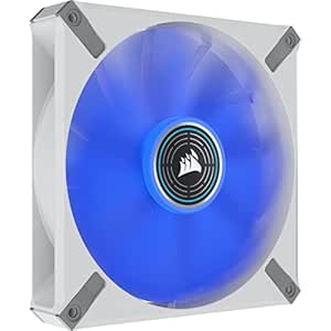 CORSAIR ML140 LED Elite, 140mm Magnetic Levitation Blue LED Fan with AirGuide, Single Pack - White Frame