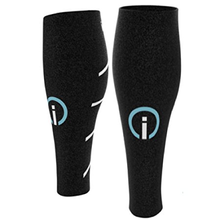 Calf Compressions Sleeves for Running & Cycling - by ignitionfit for Men & Women - Sports Recovery, Shin Splints, Medical and Air Flight - Used by Marathon Runners, Cyclists and Fitness Enthusiasts