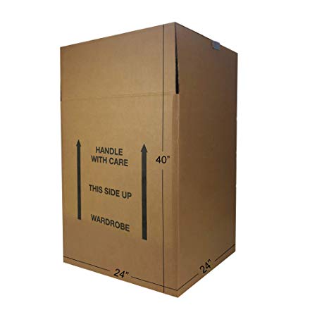 Uboxes BOXMINIWAR06 Shorty Space Saving Wardrobe Moving Boxes (Bundle of 6) 20" x 20" x 34" Moving Boxes