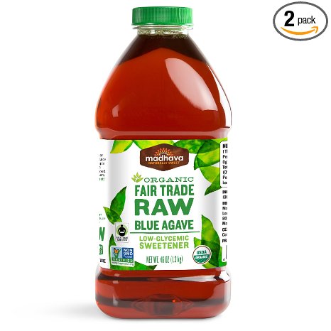 Madhava Organic Agave Nectar, Raw, 46 Ounce (Pack of 2)