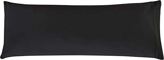 Elegant Comfort Luxury Ultra-Soft 1-Piece Body Pillowcase 1500 Thread Count Egyptian Quality Microfiber Double Brushed-Wrinkle Resistant, Body Pillowcase Size, Black