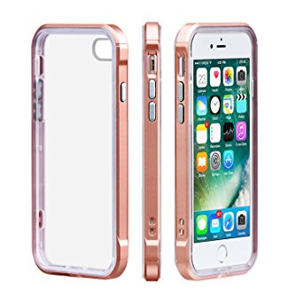 iPhone 7 Case JASCO Products Dual Layer Series Shock Absorptive Scratch-resistant Extreme Impact Ultra Slim Lightweight PC TPU Crystal Clear 4.7 inch Protective Cell Phone Case for iPhone 7-Rose Gold