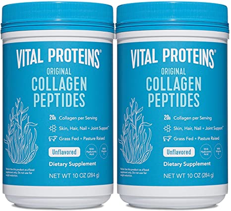 Vital Proteins Collagen Peptides Powder Supplement, Shrink-Wrapped 10oz Bundle, Hydrolyzed Collagen - Non-GMO - Dairy&Gluten Free - 20g per Serving - Unflavored 10oz Canister Pack of 2
