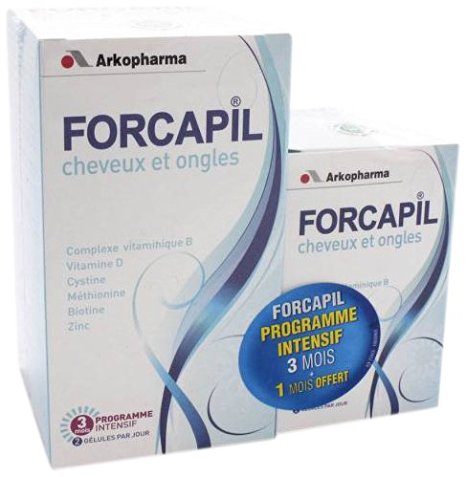 Arkopharma Forcapil Vitamins for Hair Loss, Volumizing, and Nails 180 Caps  60 Caps for Free