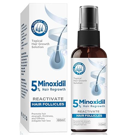 5% Minoxidil for Women and Men Lotion- Hair Growth Oil for Scalp and Eyebrows Growth Serum with Caffeine and Niacinamide - for Stronger Longer Hair