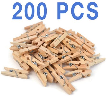 Mini, Natural Clothespins Craft Boutique, Wood, 200 Per Pack, Wooden Pins for Scrapbooking Wood Crafts