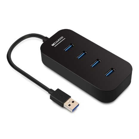 USB Hub, BC Master 4-Port USB 3.0 Splitter SuperSpeed Data Transfer Rates up to 5Gbps for Macbook, Laptops, Ultrabooks and Tablet PC