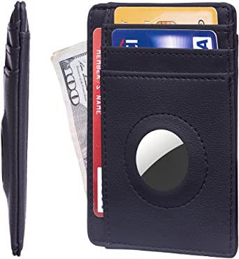 for AirTag Wallet Hawanik Slim Minimalist Wallet Case Holder Compatible with AirTag Tracker Oscar Upgraded Version