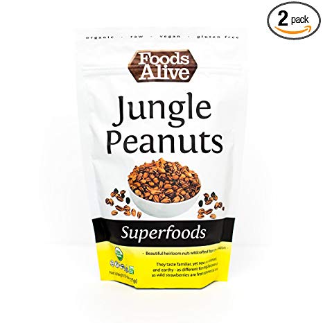 Foods Alive Organic Jungle Peanuts, 8 Ounce  Bags (Pack of 2)