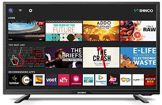 Shinco 80 cm (32 Inches) HD Ready Smart LED TV SO328AS with Uniwall (Black) (2019 Model)