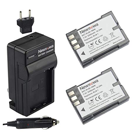 Newmowa BLM-1 Battery (2-Pack) and Charger kit for Olympus EVOLT E-300 E-330 E-500 E-510 C-5060 C-7070 C-8080 E-1 E-3 E-30 E-520 as BLM-1