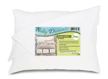 Baby Dreams Toddler Pillow with Pillowcase (Larger 14x19")