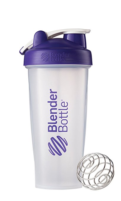 BlenderBottle Classic Loop Top Shaker Bottle, Clear/Purple, 28-Ounce Loop Top